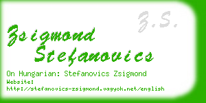 zsigmond stefanovics business card